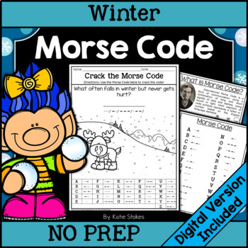 Preview of Winter Morse Code Activities | Printable & Digital