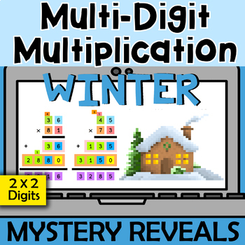 Preview of Winter Multi Digit Multiplication Mystery Reveals for the Standard Algorithm 2x2