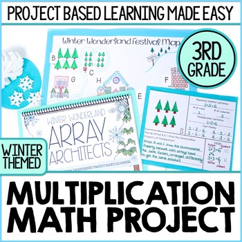 Preview of Winter Multiplication & Arrays Math Project for 3rd Grade