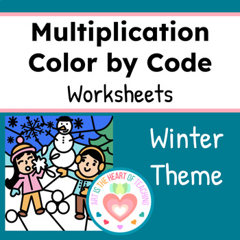 Preview of Winter Multiplication Color by Code Worksheets