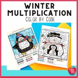 Winter Multiplication Color by Number