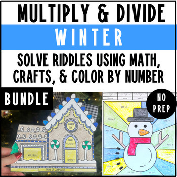 Preview of Winter Multiplication & Division Bundle Activity NO PREP