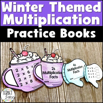 Preview of Winter Multiplication Facts Fluency Practice Booklets Craft Activity 3rd Grade