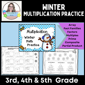 Preview of 5th Grade Winter Math Multiplication Differentiated Practice NO PREP