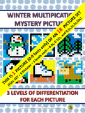 Winter Multiplication Mystery Pictures - Snowman (0-9s) only