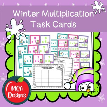 Preview of Winter Multiplication Task Cards
