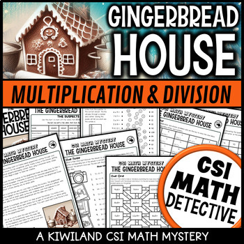 Preview of Winter Multiplication and Division CSI Math Mystery Christmas Activities & Games