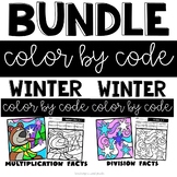 Winter Multiplication and Division Color by Number