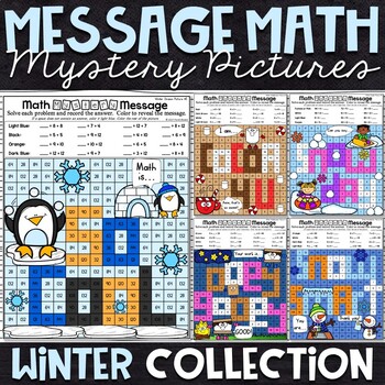 Preview of Winter Multiplication and Division | Winter Color by Number