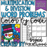 Winter Multiplication and Division Word Problem Color by Code