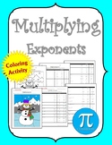 Winter Multiplying Exponents Coloring Activity