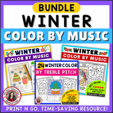 Winter Music Activities - Color By Music Sheets Bundle