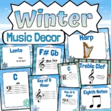 Winter Music Classroom Decor | BUNDLE | Wintery Music Clas