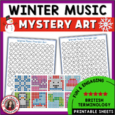 Winter Music Colouring Sheets - Music Mystery Art Colouring Pages