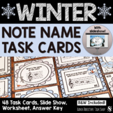 Winter Music Games and Activities: Note Name Task Cards/Po