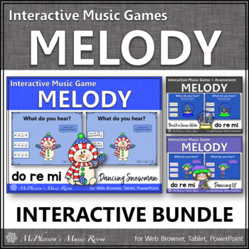 Preview of Solfege | Winter Music | Do Re Mi Interactive Melody Games {Bundle}