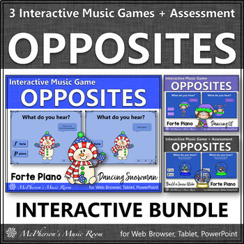 Preview of Winter Music Activities Dynamics Forte & Piano Interactive Music Games Bundle