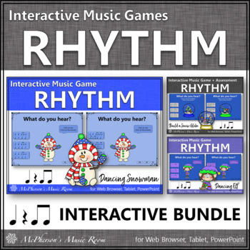 Preview of Winter Music Interactive Rhythm Games Eighth Notes {Bundle}