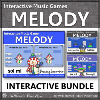 Preview of Solfege | Winter Music | Sol Mi Interactive Melody Games {Bundle}