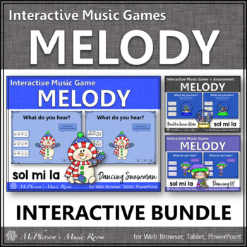 Preview of Solfege | Winter Music | Sol Mi La Interactive Melody Games {Bundle}