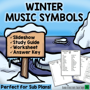 Preview of Winter Music Games and Activities: Musical Symbols PowerPoint & Worksheets