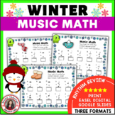 Winter Music Math Worksheets - Print and Digital
