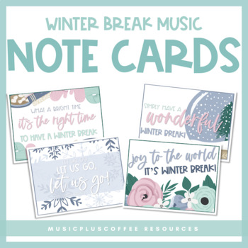 Preview of Winter Music Note Cards | Free!