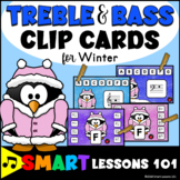 Winter Music Note Reading Clip Cards: Treble Bass Music Ac