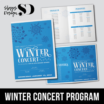 Preview of Winter (Music Note Snowflakes) Concert Generic Program
