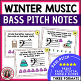 Winter Music Worksheets - Bass Clef Notes