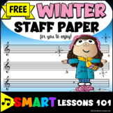 FREE Winter Staff Paper: Winter Music Worksheets: Treble S