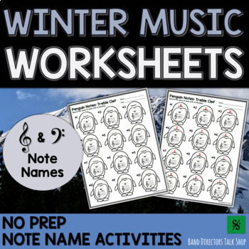 Preview of Winter Music Activities and Music Worksheets: Note Names