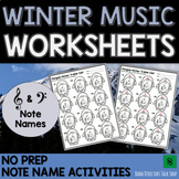 Winter Music Activities and Music Worksheets: Note Names