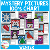 Winter Mystery Pictures 100's Chart Color by Number