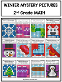 Winter Mystery Pictures 2nd Grade Math Review Worksheets |