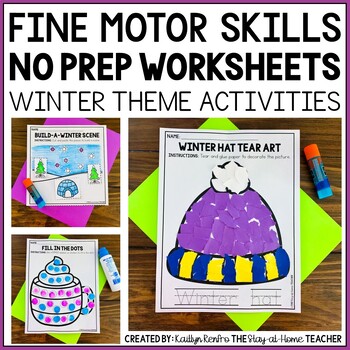 Preview of Winter NO PREP Fine Motor Skills Crafts Toddler Activities Preschool Worksheets