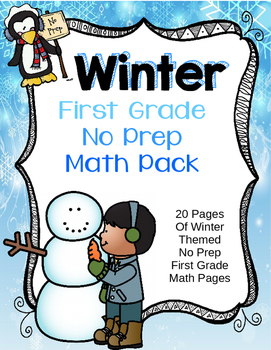Preview of Winter NO PREP First Grade Math Pack