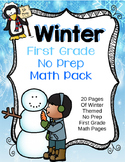Winter NO PREP First Grade Math Pack