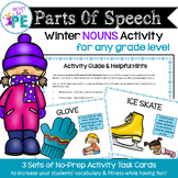 Winter NOUNS Workout for PE, Brain Breaks and Recess