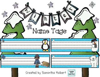 Winter Name Tags by Samantha Halbert Teachers Pay Teachers