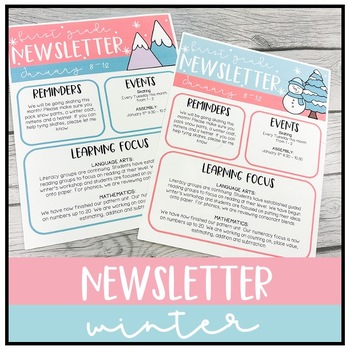 Preview of Winter Newsletter Template | Pastel