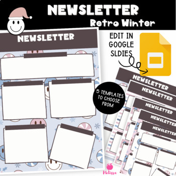 Preview of Winter Newsletter Template | Weekly Newsletter Template Editable Retro Smiley