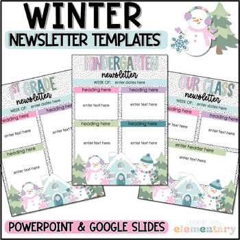 Preview of Winter Newsletter Templates | Trendy Winter - Editable Templates!