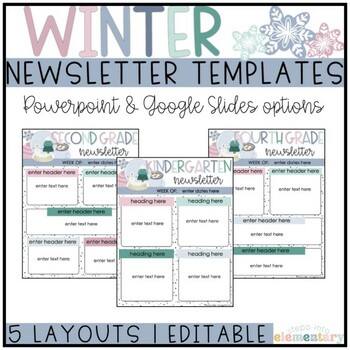Preview of Winter Newsletter Templates | Winter/Holiday Edition | Editable