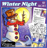 Winter Night : Art Projet : Snowman