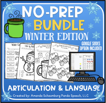 Preview of Winter No Prep BUNDLE: Articulation AND Language Activities for Speech Therapy