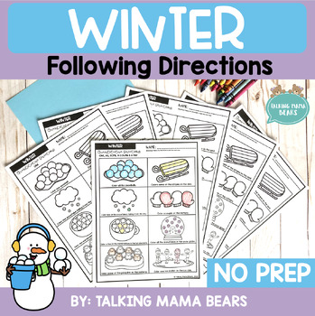 Preview of Winter No Prep Direction Following With Qualitative & Quantitative Concepts