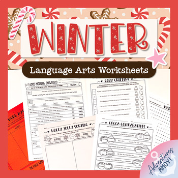Preview of Winter No Prep Language Arts Worksheets FREEBIE