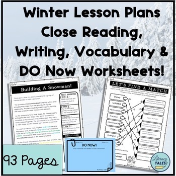 Preview of Winter Close Reading,Writing,Vocabulary Activities & Worksheets No Prep