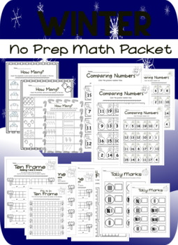 Preview of Winter No Prep Math Printables